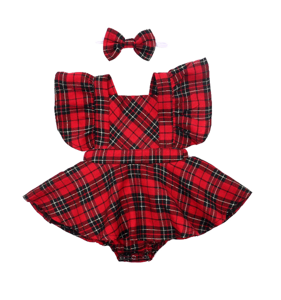 Jingle Belle Plaid Romper