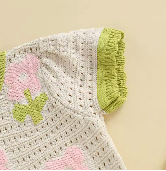 Mia Floral Open Knit Top