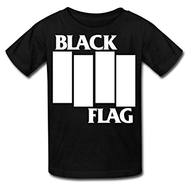 Black Flag Black White Unisex Boys Girls Kids Children Toddler Baby Infant Tee Clothes