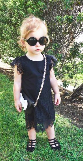 Little Lace Black Dress for Girls Kids Toddler Children Infant Baby Clothes