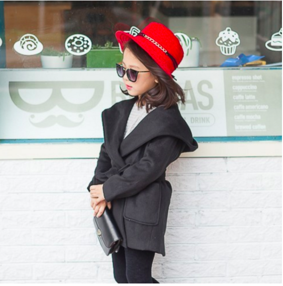 Black Trench Coat for Kids Toddler Baby Children Infant Clothes