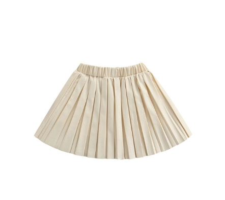 Megan Faux PU Pleated Kids Skirt