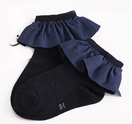 Solid Ruffled Socks