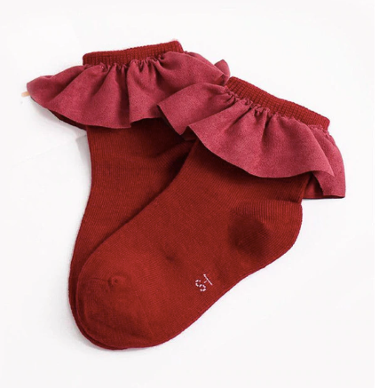 Solid Ruffled Socks