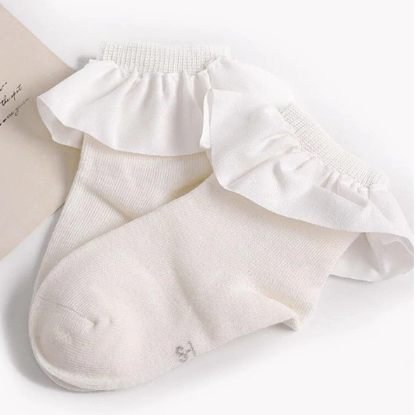 Solid Ruffled Socks