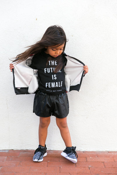 The Future Is Female Kids Top (Black) - Exclusively Ours