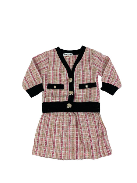 Mademoiselle Pink Blazer & Skirt Tweed Baby & Kids Set